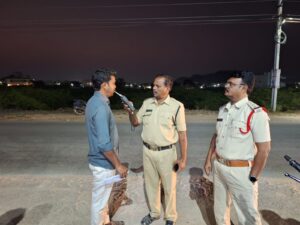 జిల్లాలో పోలీసుల పటిష్ట భద్రతా చర్యలు  జిల్లా ఎస్పీ  విక్రాంత్ పాటిల్  ఆదేశాలతో నేర నియంత్రణకు పటిష్ట చర్యలు.